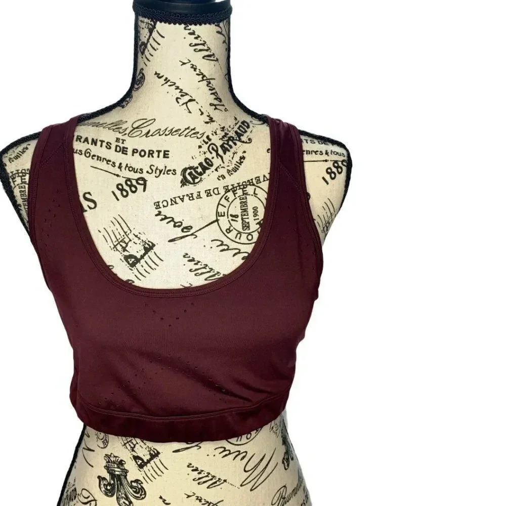 𝅺LAB JOY Sz Medium Cranberry Maroon Sports Bra Excellent Condition